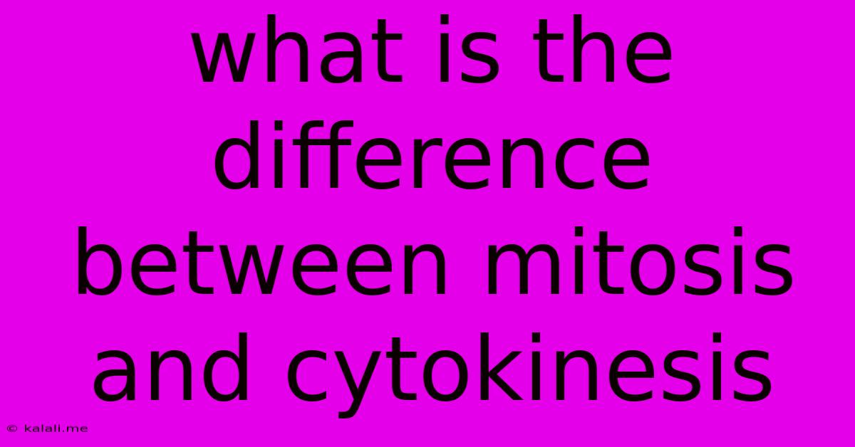 What Is The Difference Between Mitosis And Cytokinesis