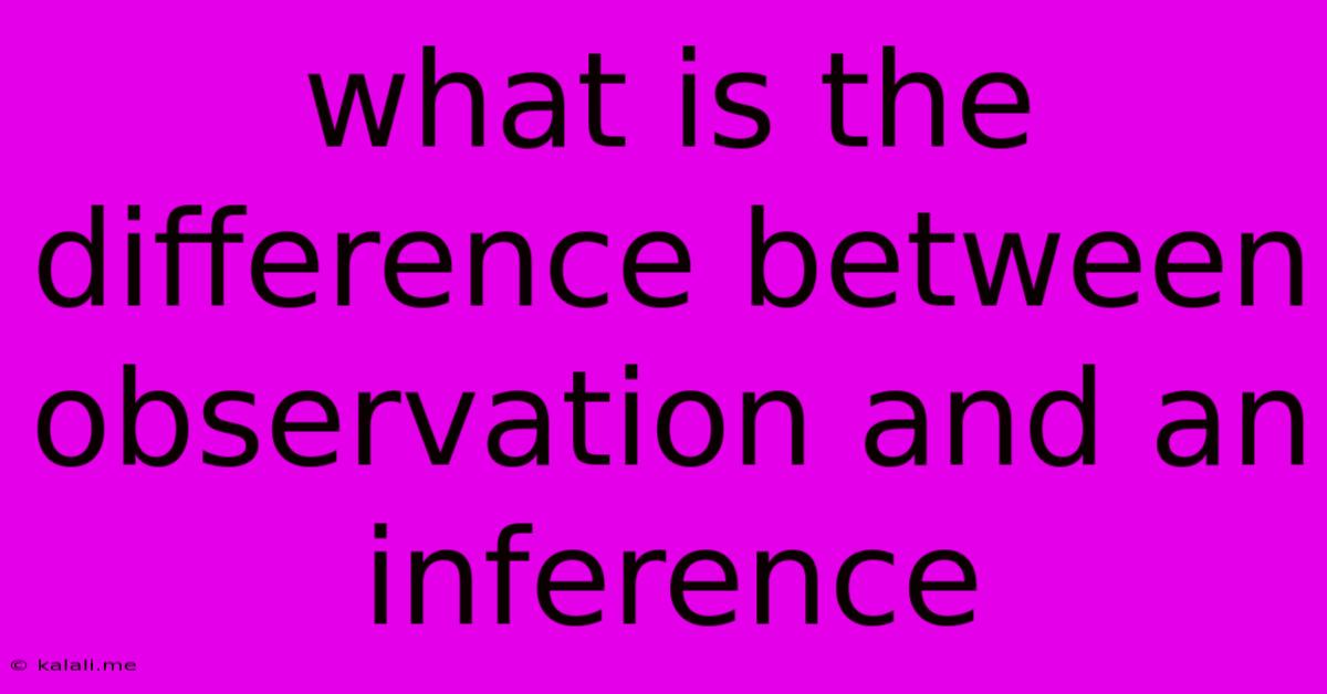 What Is The Difference Between Observation And An Inference