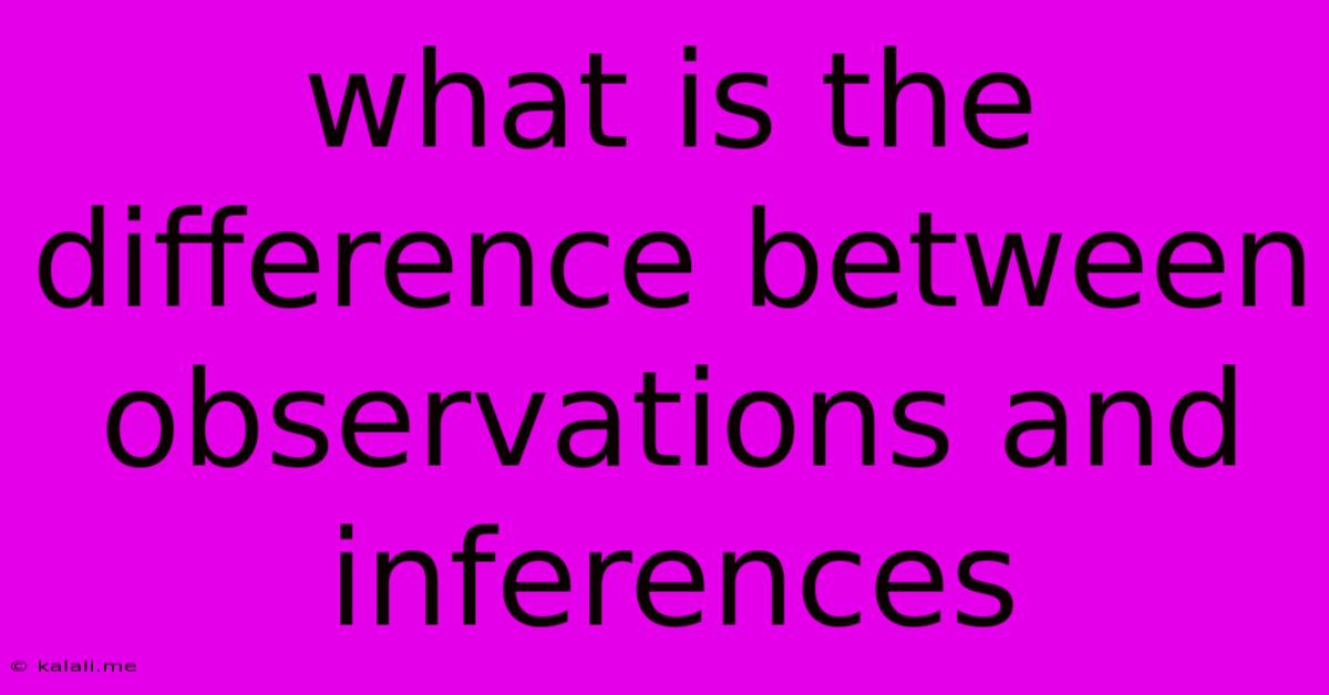 What Is The Difference Between Observations And Inferences
