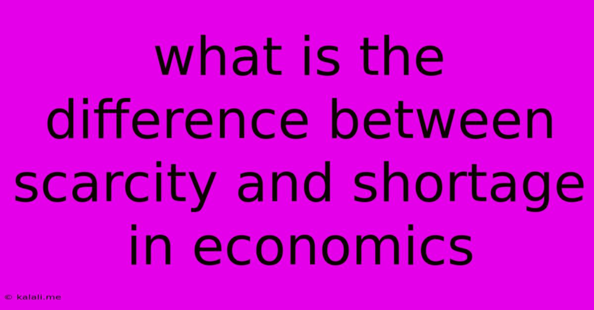 What Is The Difference Between Scarcity And Shortage In Economics
