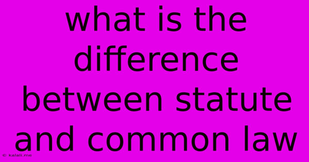 What Is The Difference Between Statute And Common Law