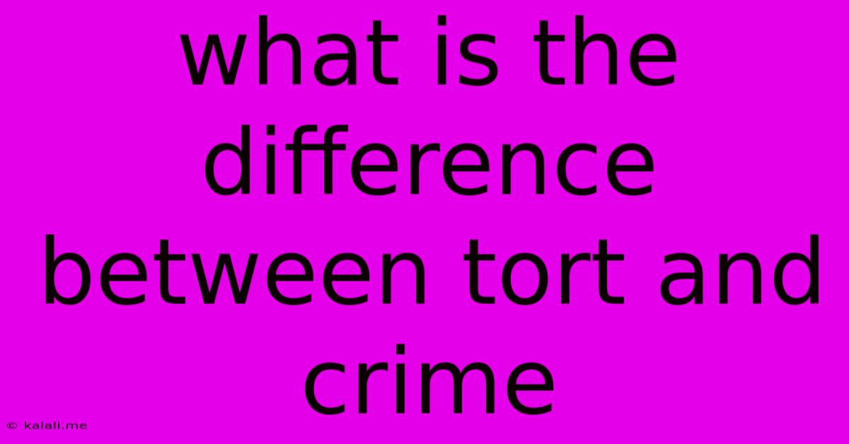What Is The Difference Between Tort And Crime
