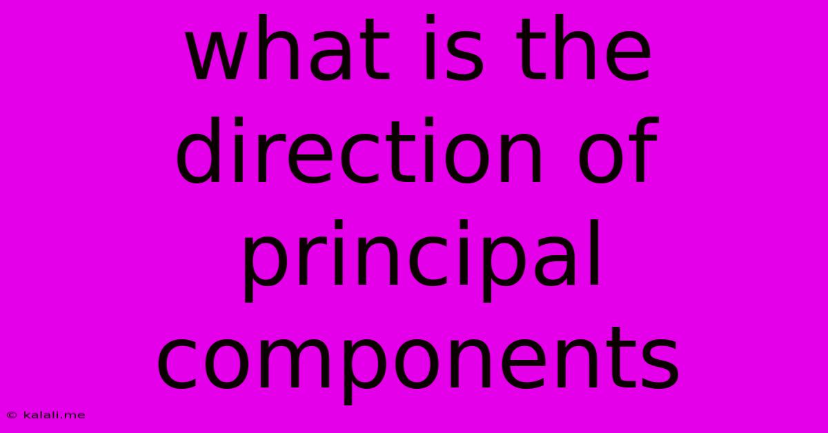 What Is The Direction Of Principal Components