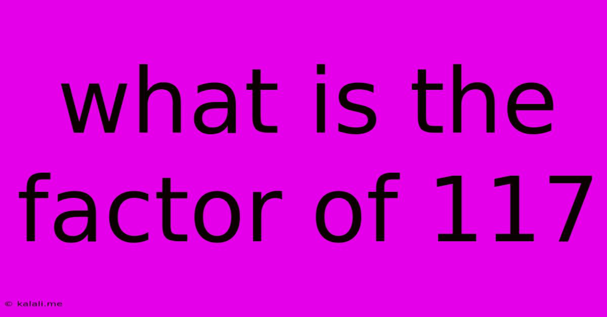What Is The Factor Of 117