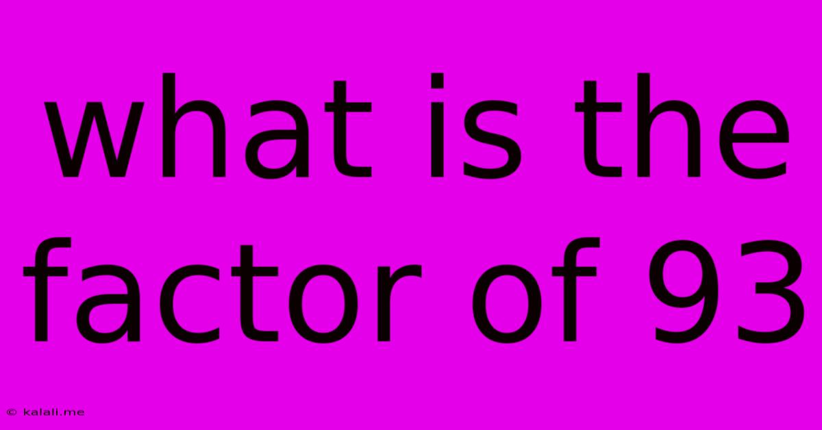 What Is The Factor Of 93