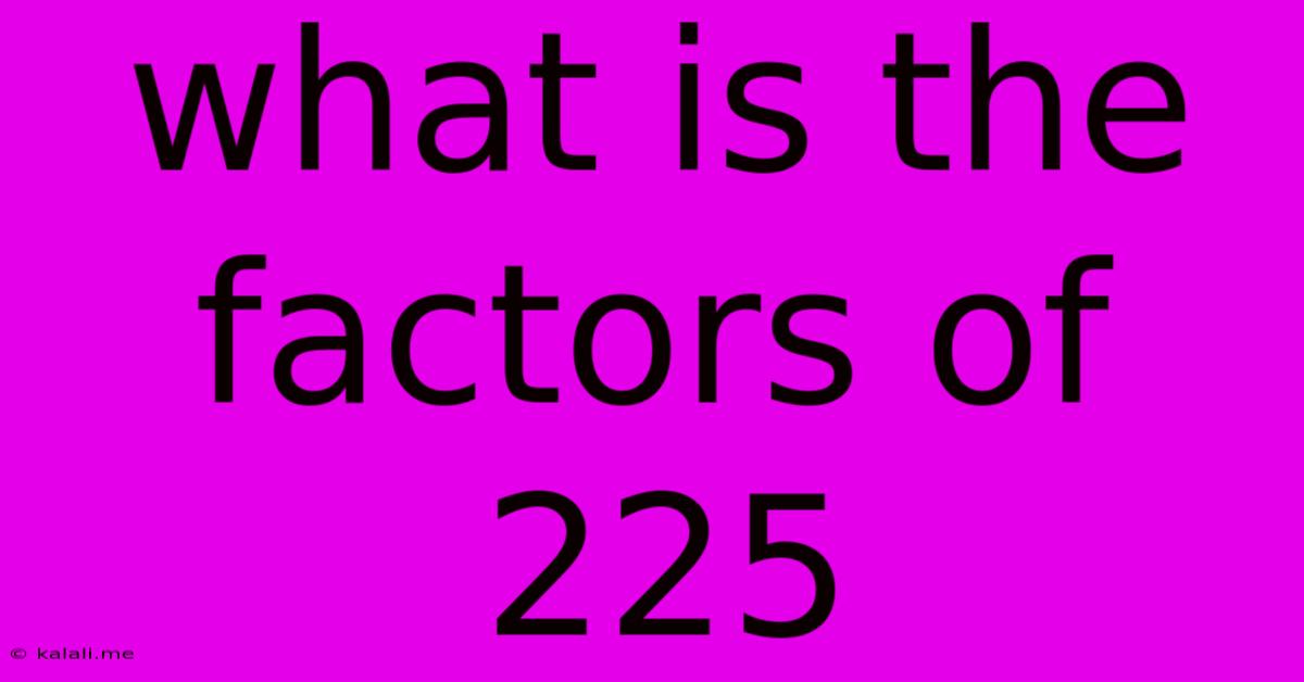 What Is The Factors Of 225