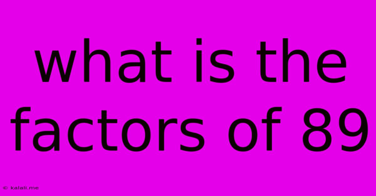 What Is The Factors Of 89