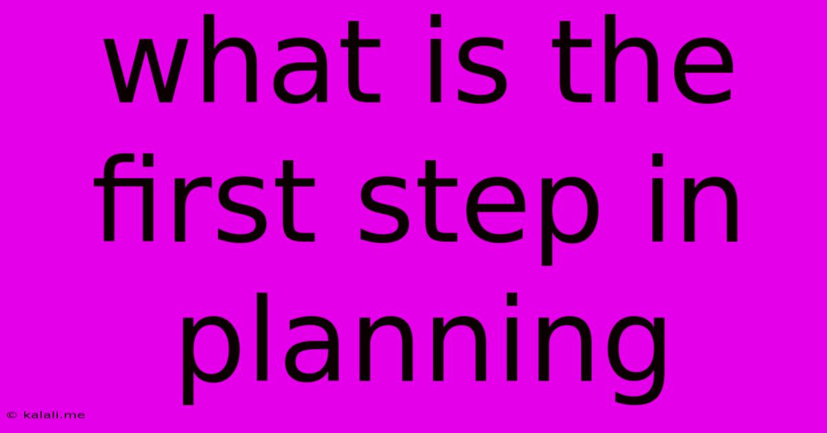 What Is The First Step In Planning