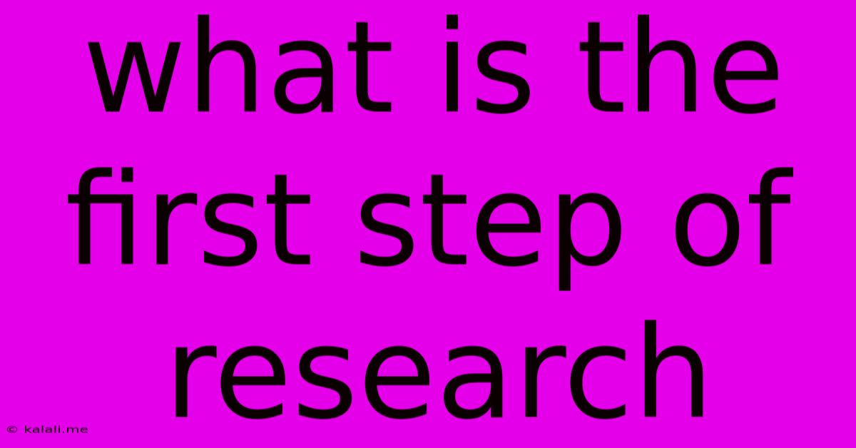 What Is The First Step Of Research