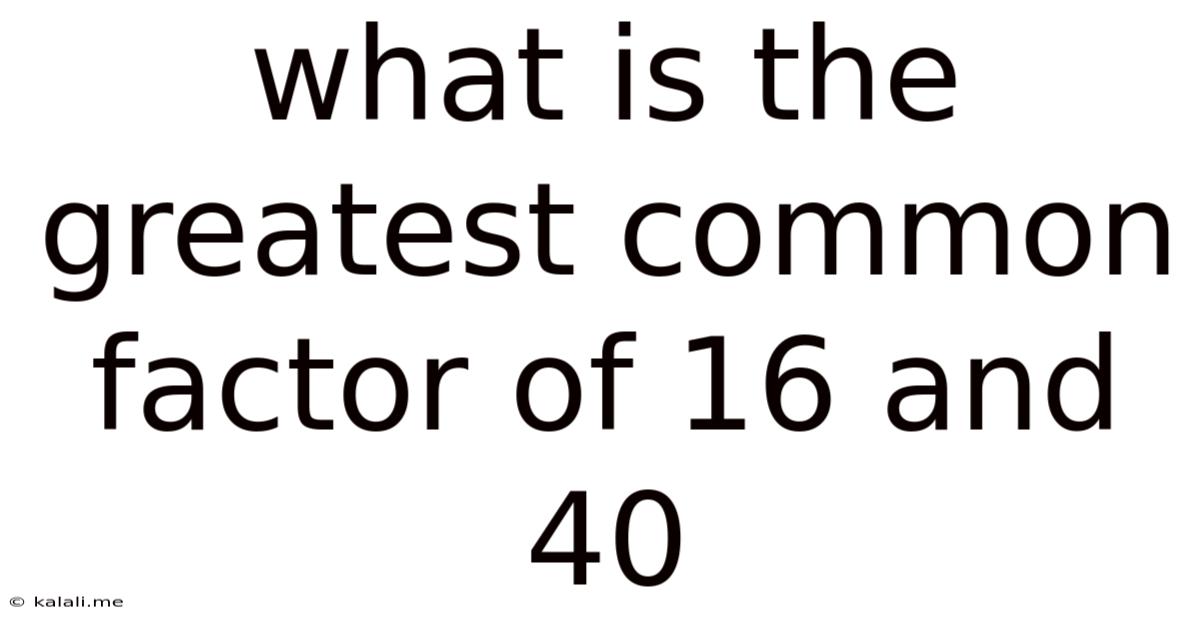 What Is The Greatest Common Factor Of 16 And 40