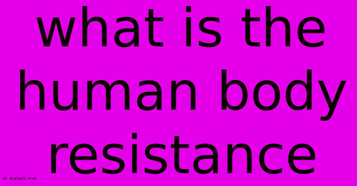 What Is The Human Body Resistance
