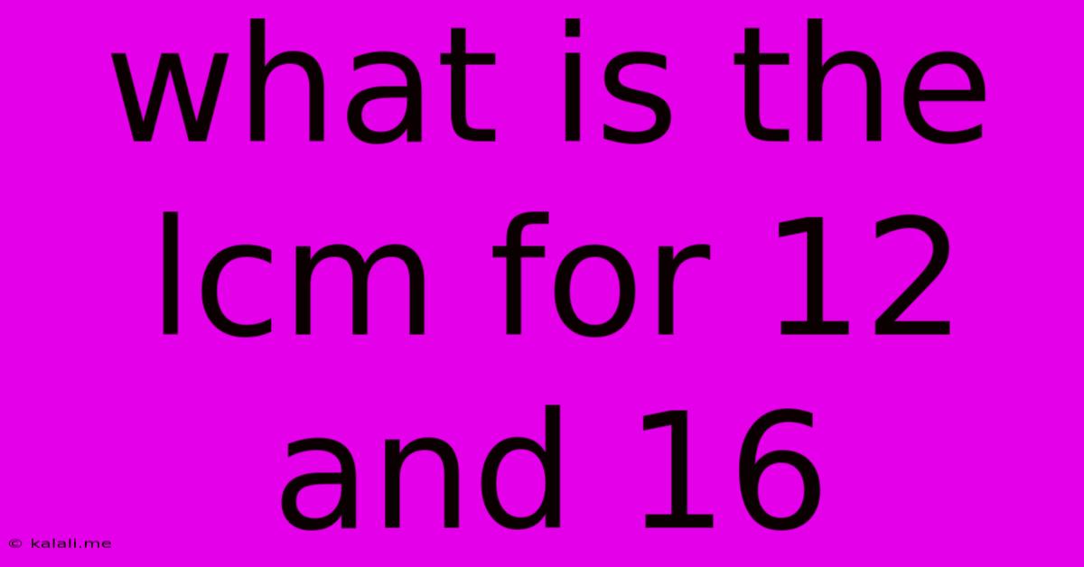 What Is The Lcm For 12 And 16
