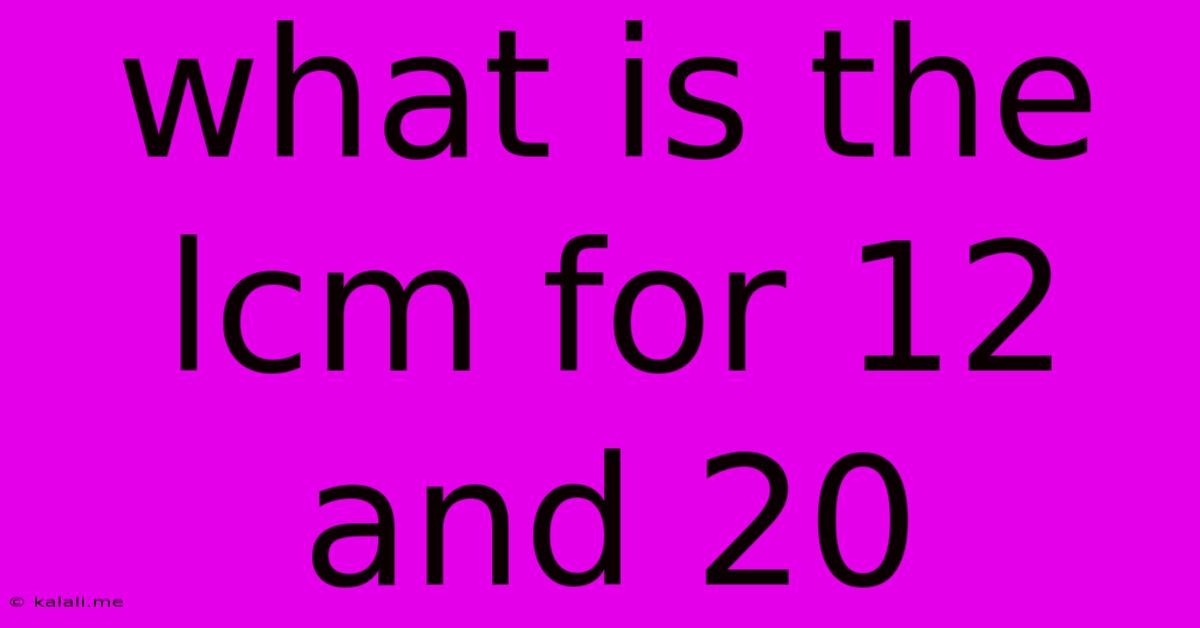 What Is The Lcm For 12 And 20