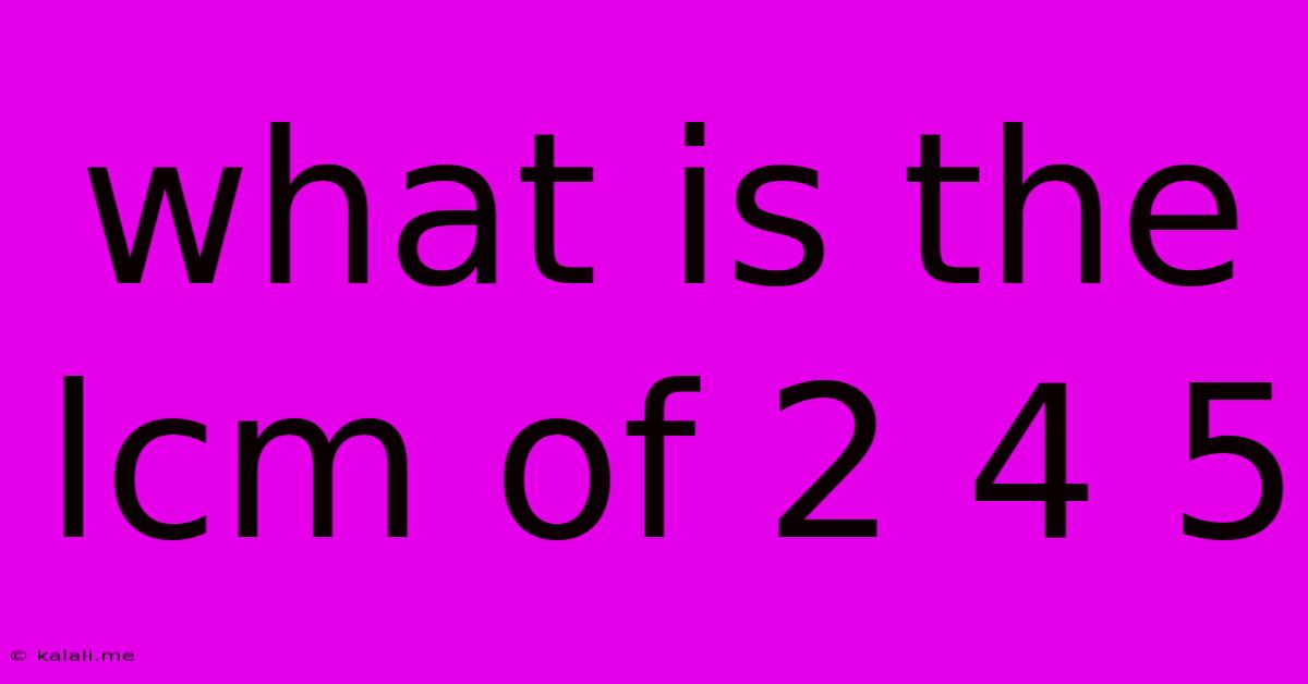 What Is The Lcm Of 2 4 5