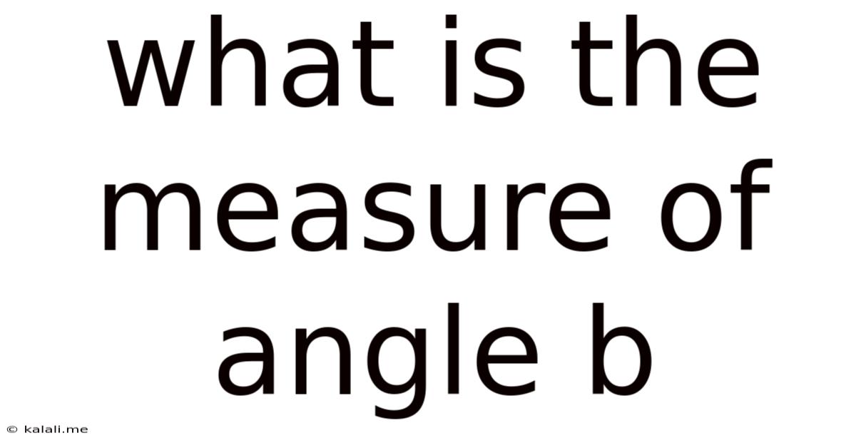 What Is The Measure Of Angle B