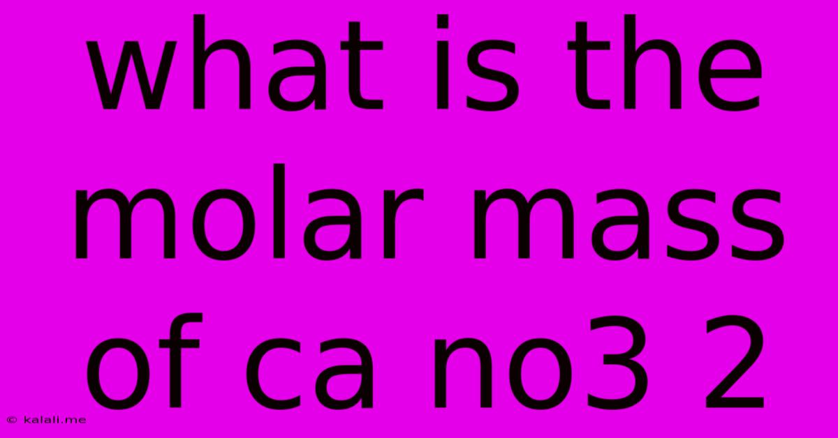 What Is The Molar Mass Of Ca No3 2