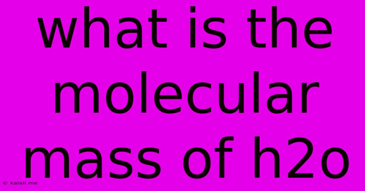 What Is The Molecular Mass Of H2o