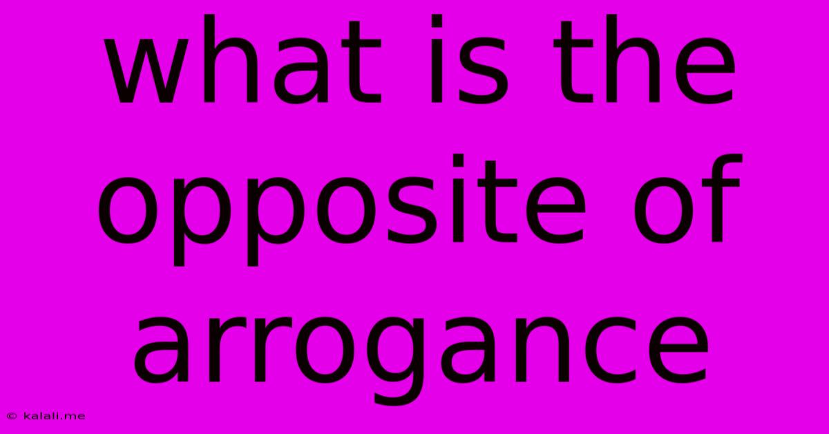 What Is The Opposite Of Arrogance
