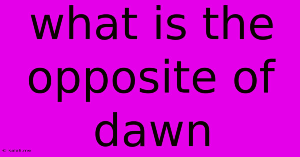 What Is The Opposite Of Dawn