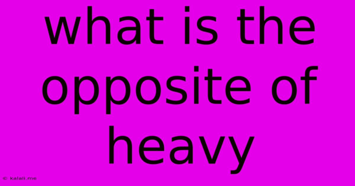 What Is The Opposite Of Heavy