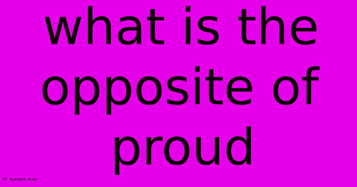 What Is The Opposite Of Proud