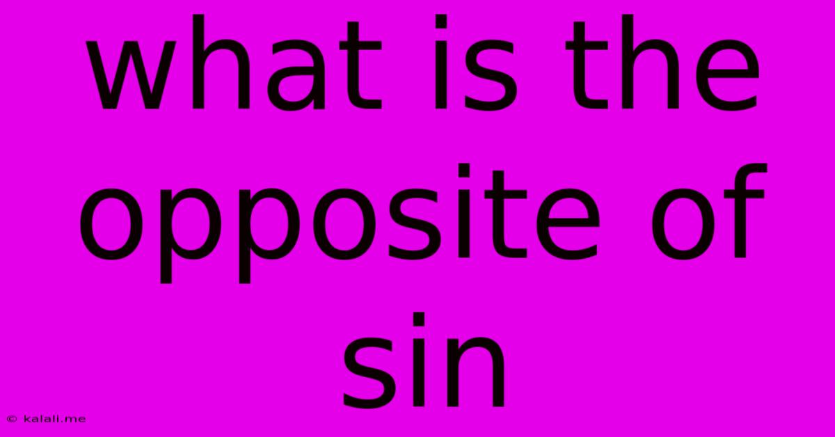 What Is The Opposite Of Sin