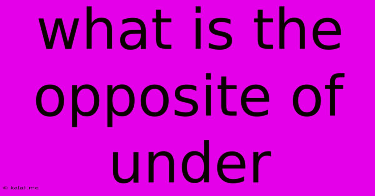 What Is The Opposite Of Under