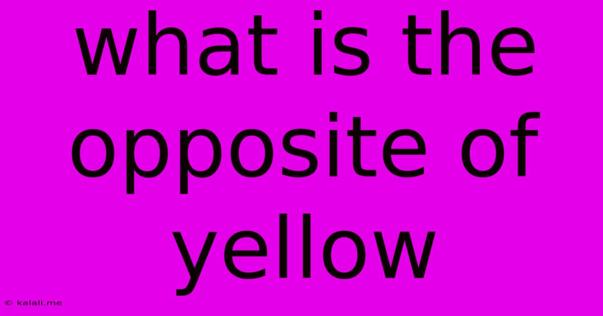 What Is The Opposite Of Yellow