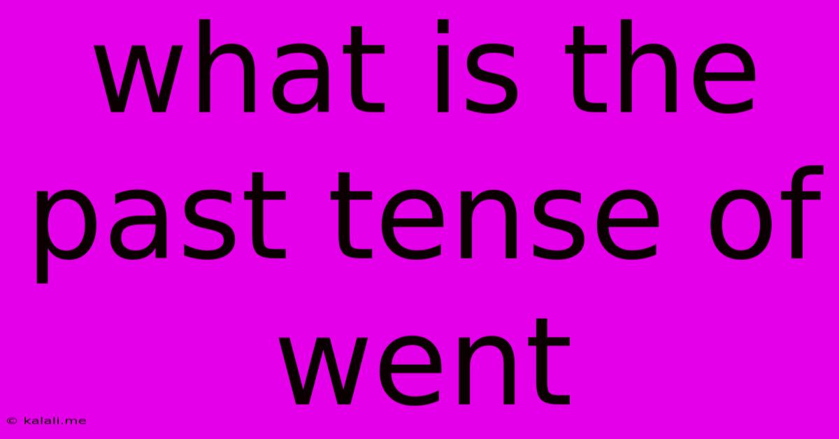 What Is The Past Tense Of Went