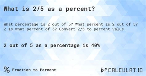 What Is The Percent For 2/5