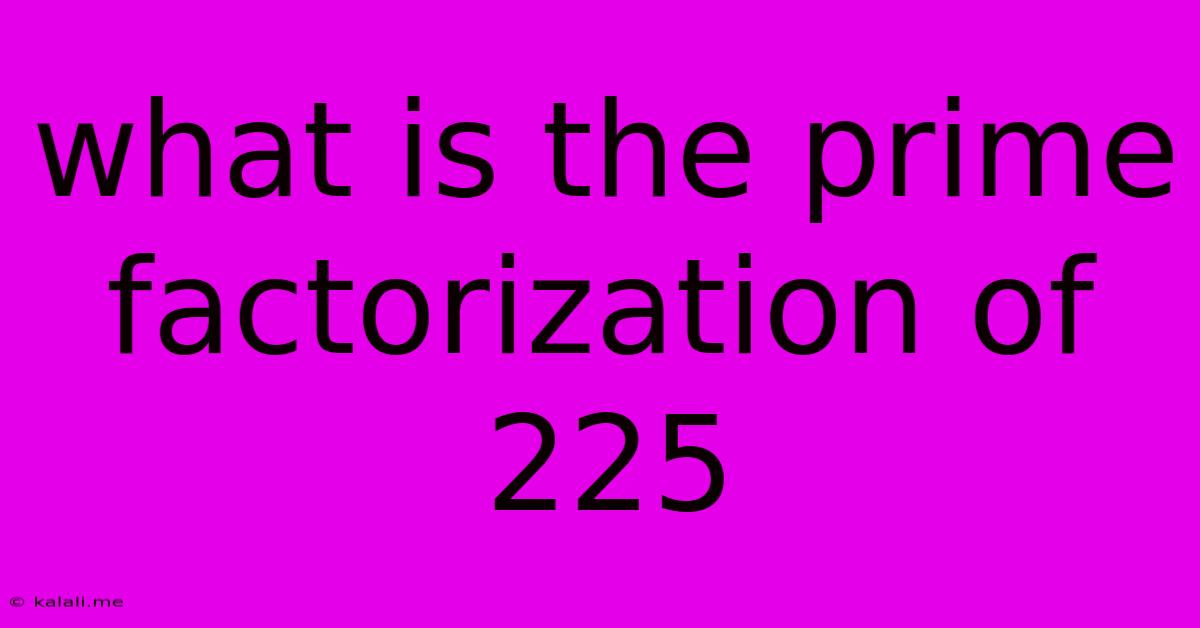 What Is The Prime Factorization Of 225