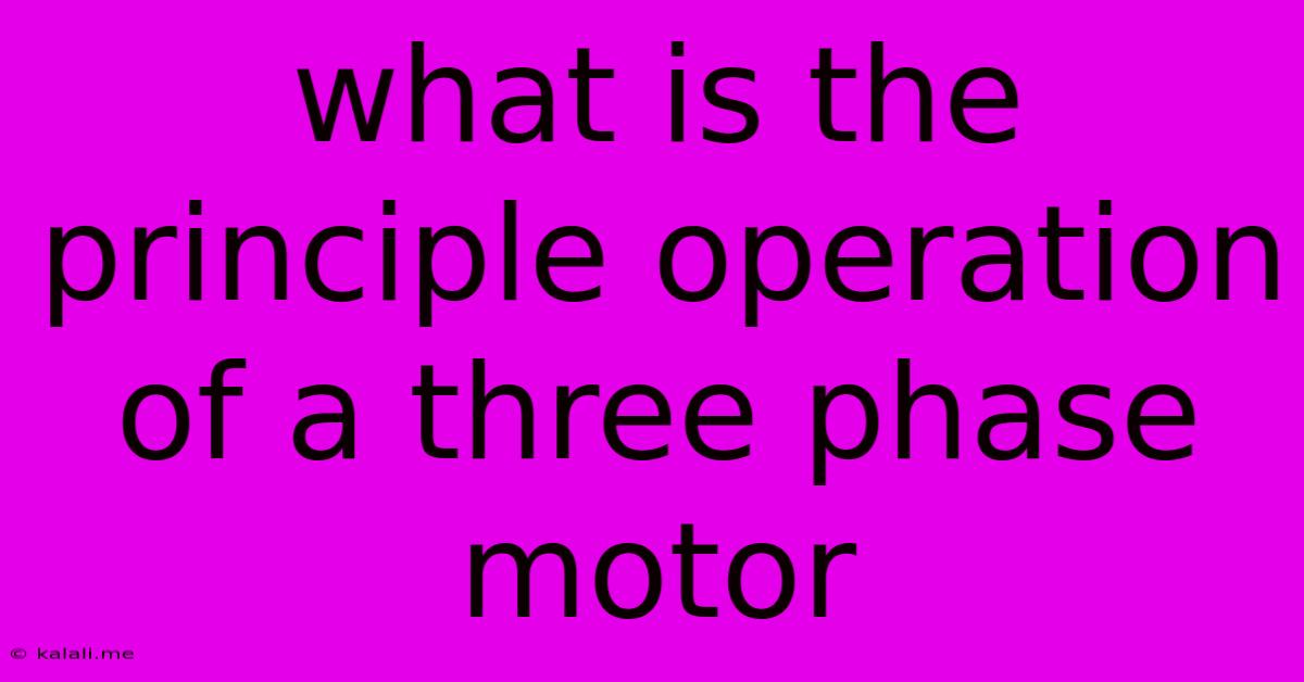 What Is The Principle Operation Of A Three Phase Motor
