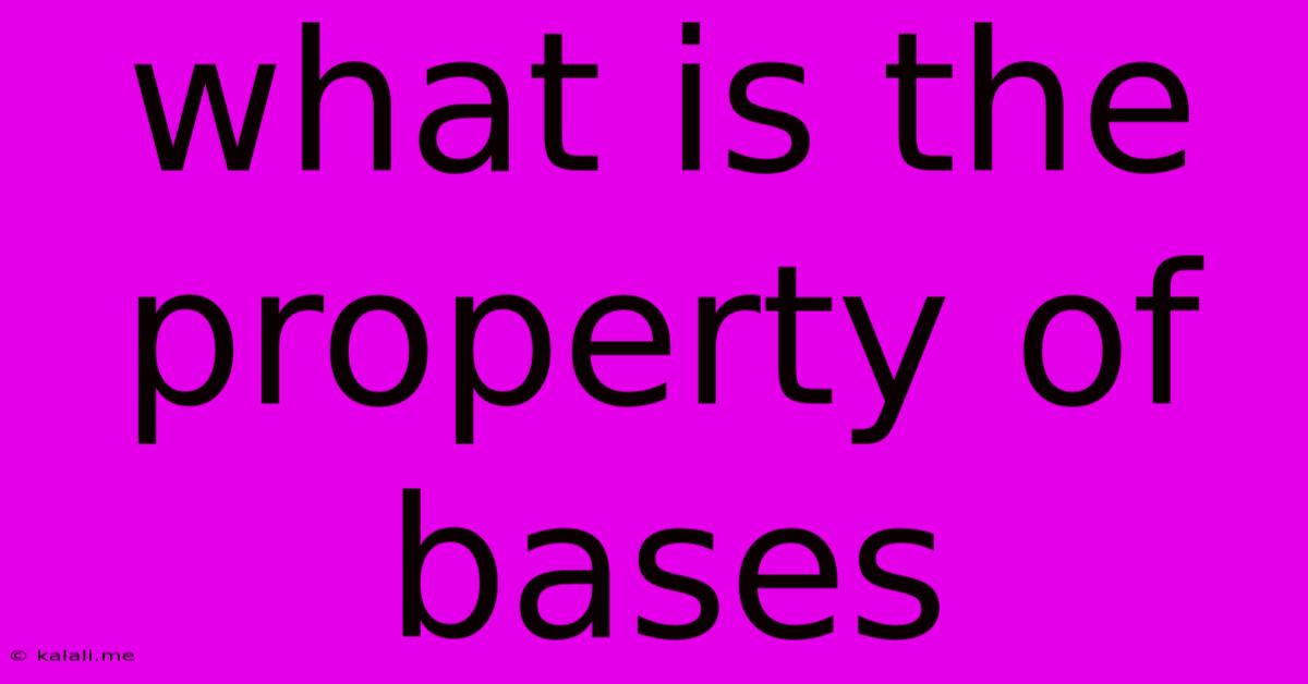 What Is The Property Of Bases