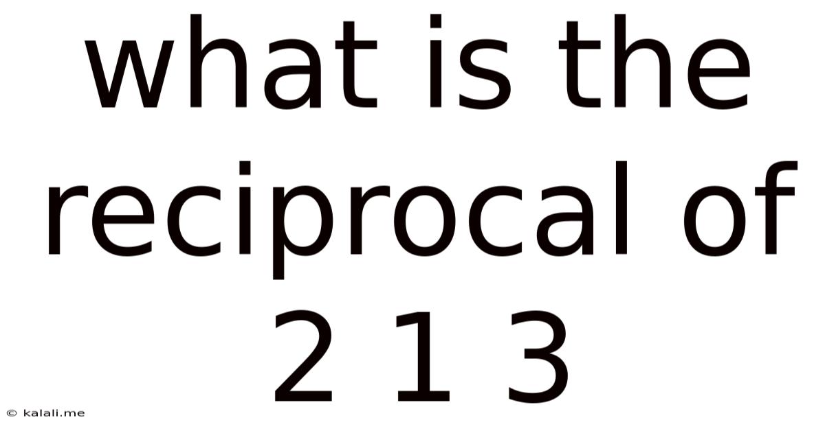 What Is The Reciprocal Of 2 1 3