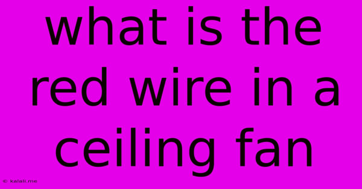 What Is The Red Wire In A Ceiling Fan