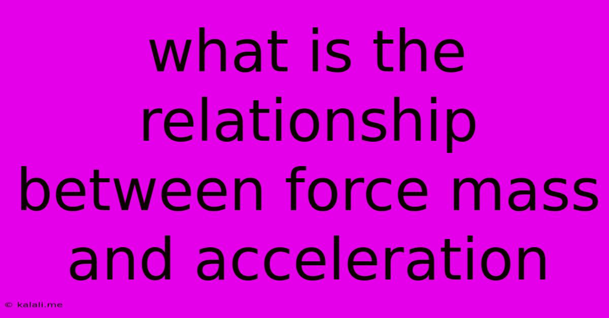 What Is The Relationship Between Force Mass And Acceleration