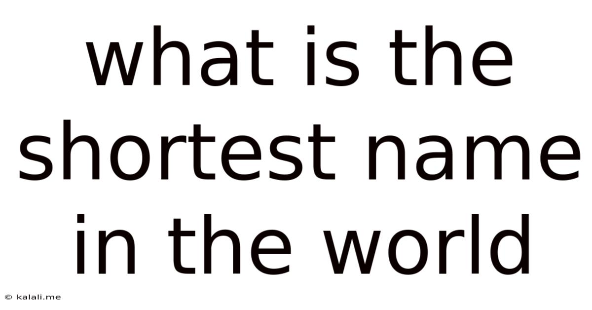 What Is The Shortest Name In The World