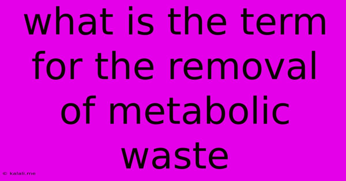 What Is The Term For The Removal Of Metabolic Waste