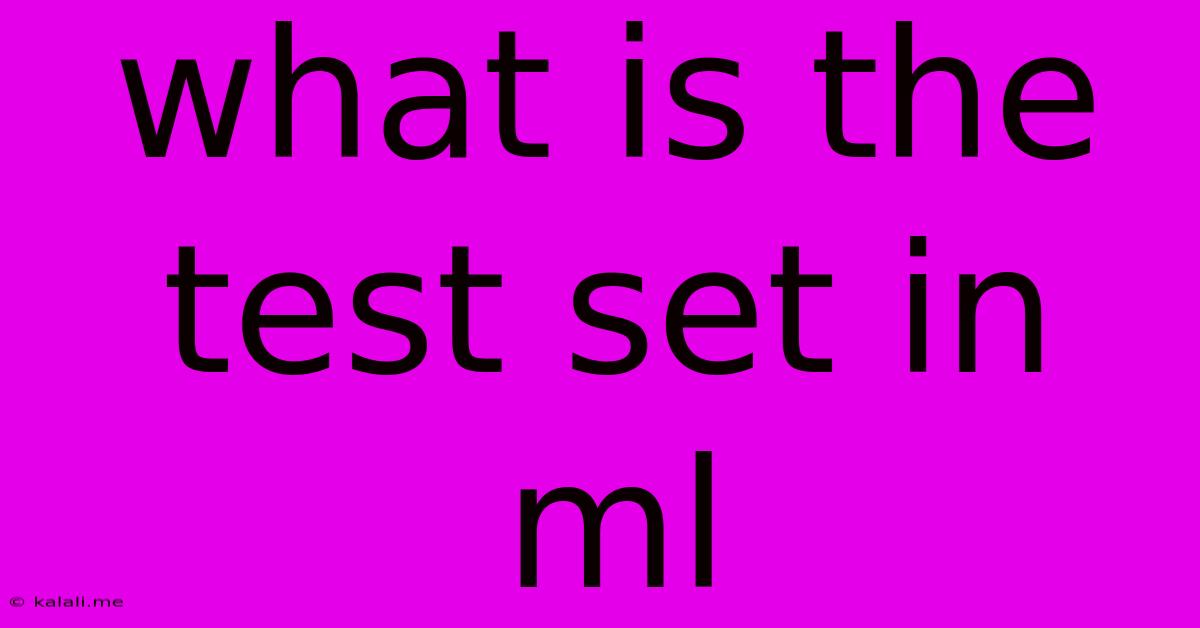 What Is The Test Set In Ml