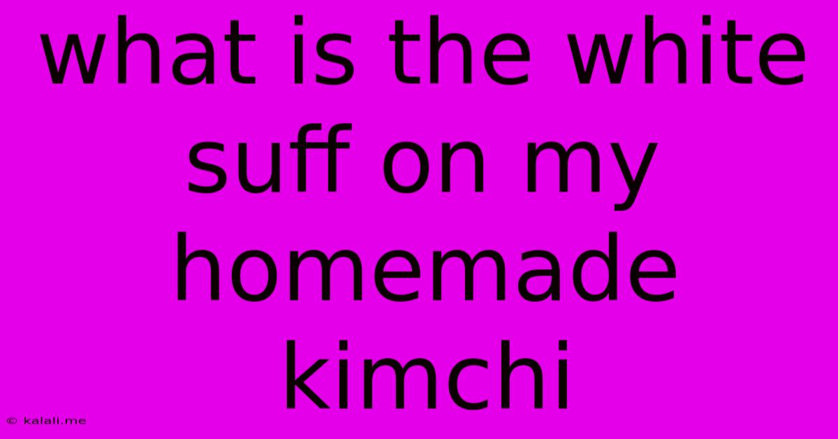 What Is The White Suff On My Homemade Kimchi