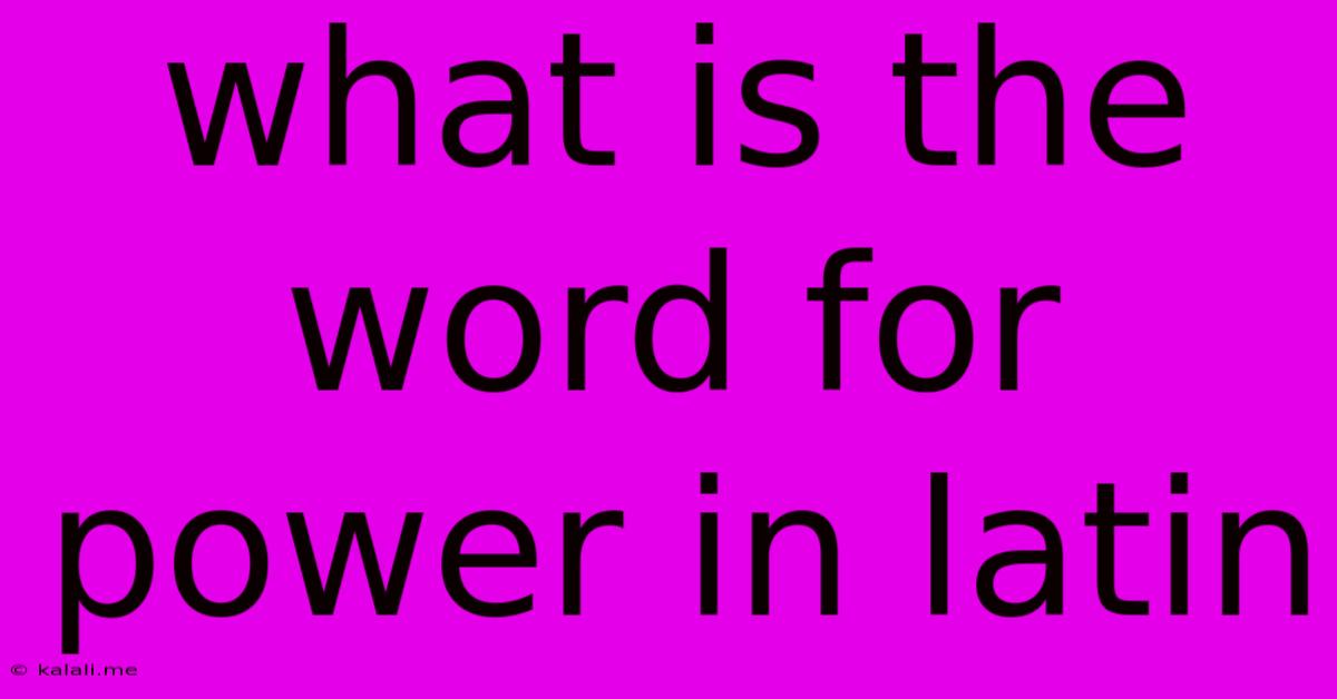 What Is The Word For Power In Latin