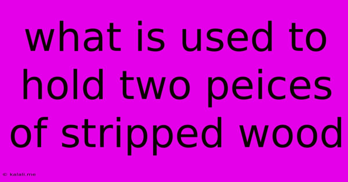 What Is Used To Hold Two Peices Of Stripped Wood