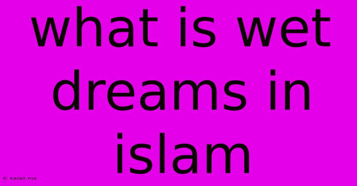 What Is Wet Dreams In Islam