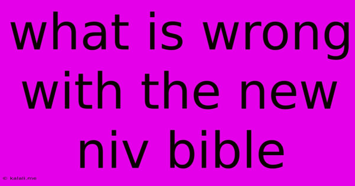 What Is Wrong With The New Niv Bible