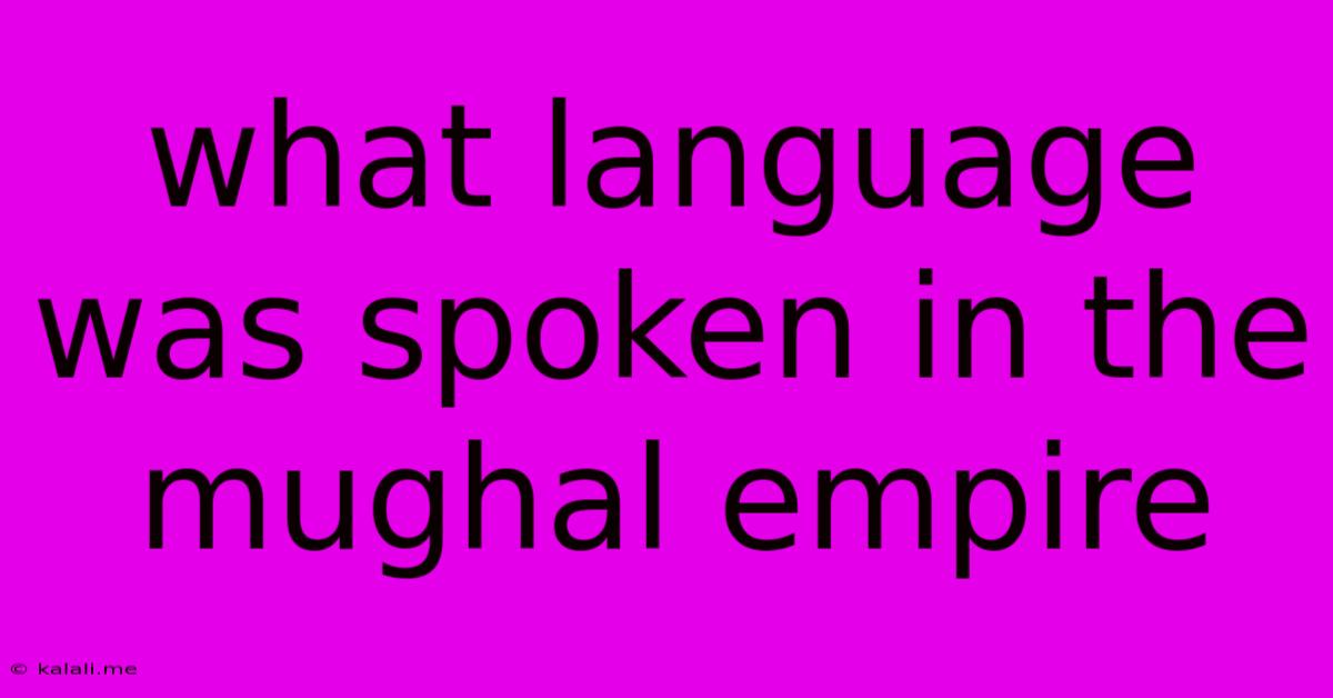 What Language Was Spoken In The Mughal Empire