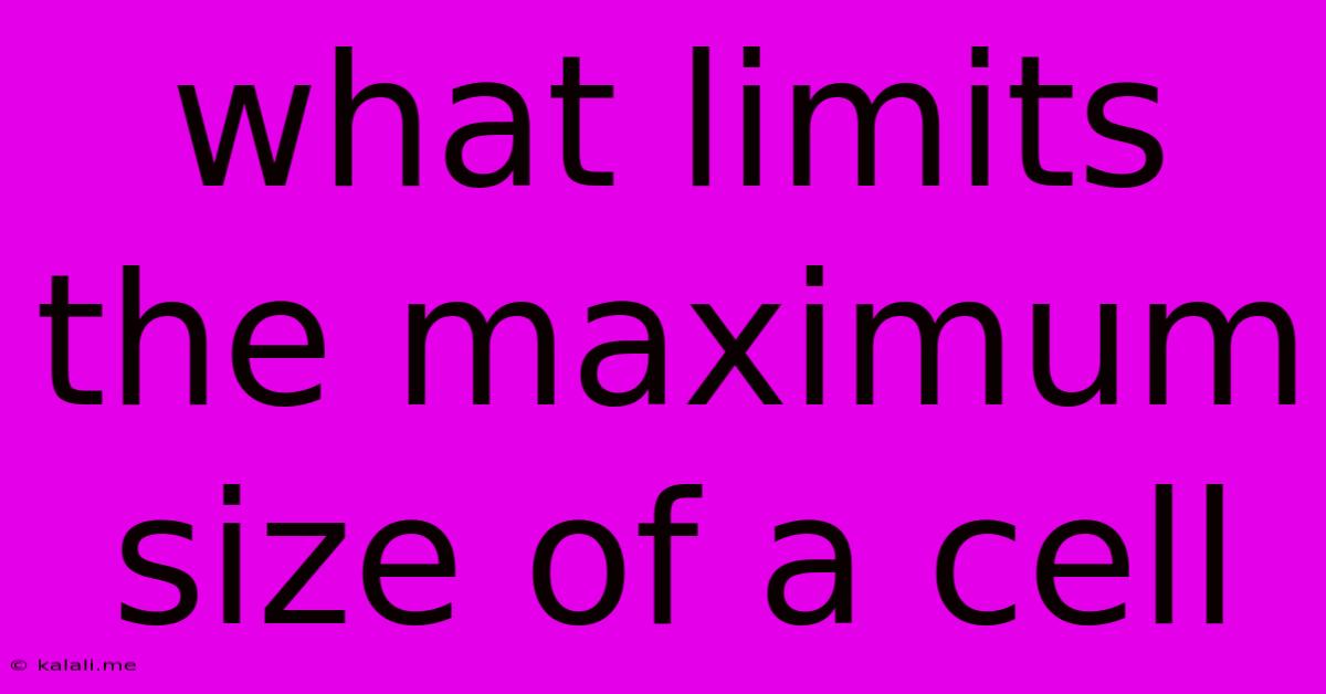What Limits The Maximum Size Of A Cell