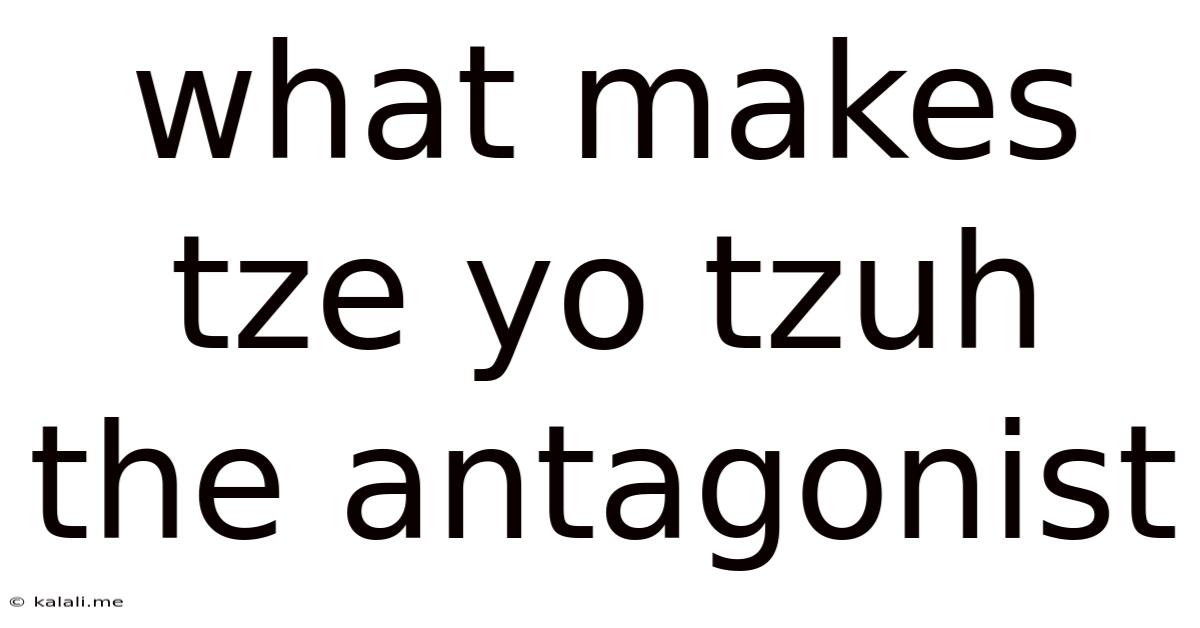What Makes Tze Yo Tzuh The Antagonist
