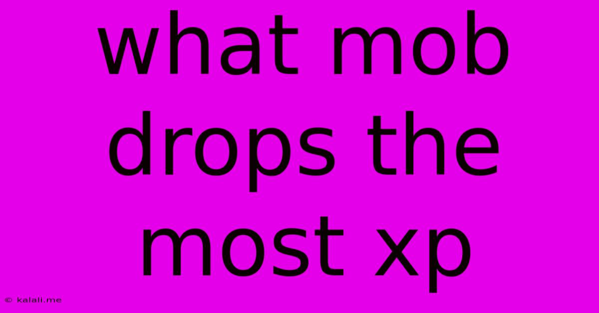 What Mob Drops The Most Xp
