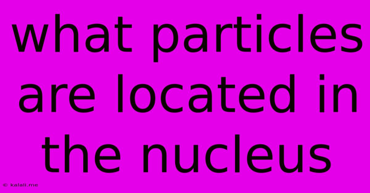 What Particles Are Located In The Nucleus