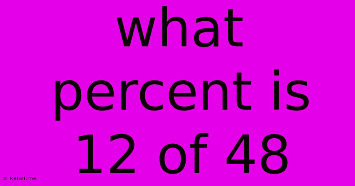 What Percent Is 12 Of 48